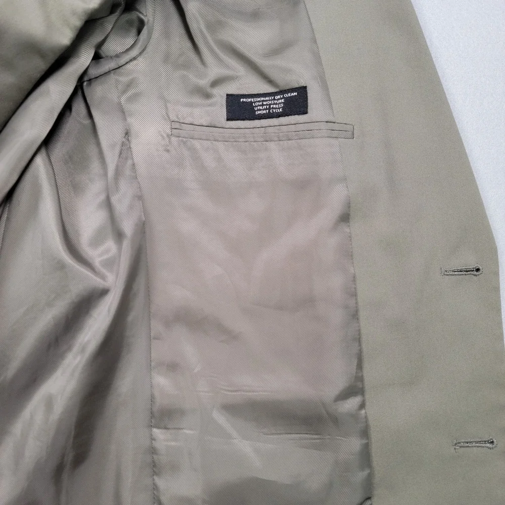 Men's Jos. A. Bank‎ Two Button Blazer Sport Coat, Khaki, Size 43L, Pre-Owned